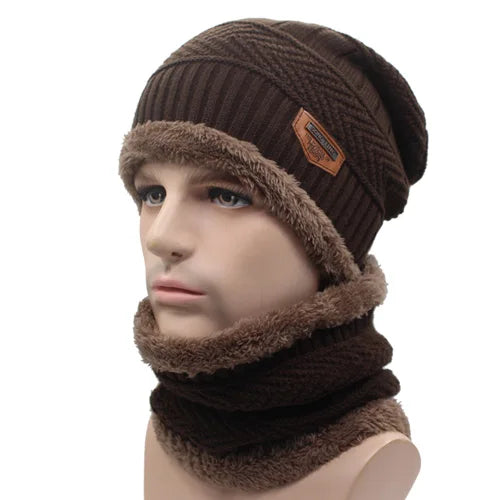 Winter Beanie Knitted Hat Scarf Skullies Beanies Men Winter Hats For Men Women Caps Mask Hats