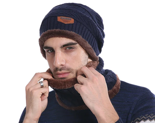 Winter Beanie Knitted Hat Scarf Skullies Beanies Men Winter Hats For Men Women Caps Mask Hats