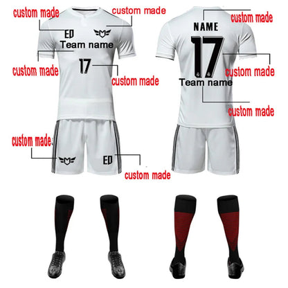 Mens Womens Kids Long Sleeve Soccer Jersey Set Custom Football Jerseys Uniform Team Kit blank Football Set The Clothing Company Sydney