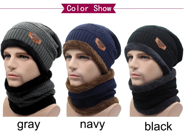 Winter Beanie Knitted Hat Scarf Skullies Beanies Men Winter Hats For Men Women Caps Mask Hats