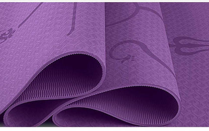 1830*610*6mm TPE Yoga Mat with Position Line Non Slip Carpet Mat For Beginner Environmental Fitness Gymnastics Mats with Carry Bag The Clothing Company Sydney