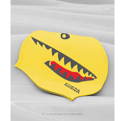 Men's Swimming Cap Adult Elastic Shark Swimming Caps Waterproof Protect Ears Long Hair Soft Women Bathing Cap - The Clothing Company Sydney
