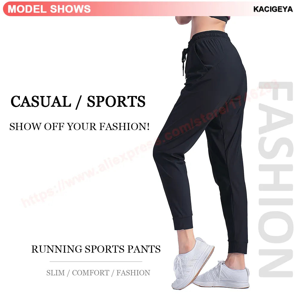 Women's Sportswear Trousers Nylon Quick Dry Running Pants Causal Breathable Drawstring Pocket Yoga Joggers Women Sweatpants The Clothing Company Sydney