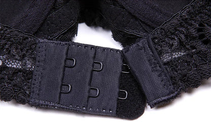 4 Piece Lace Push Up Underwear Set Half Cup Bra+Panties+Garter+Stockings - The Clothing Company Sydney