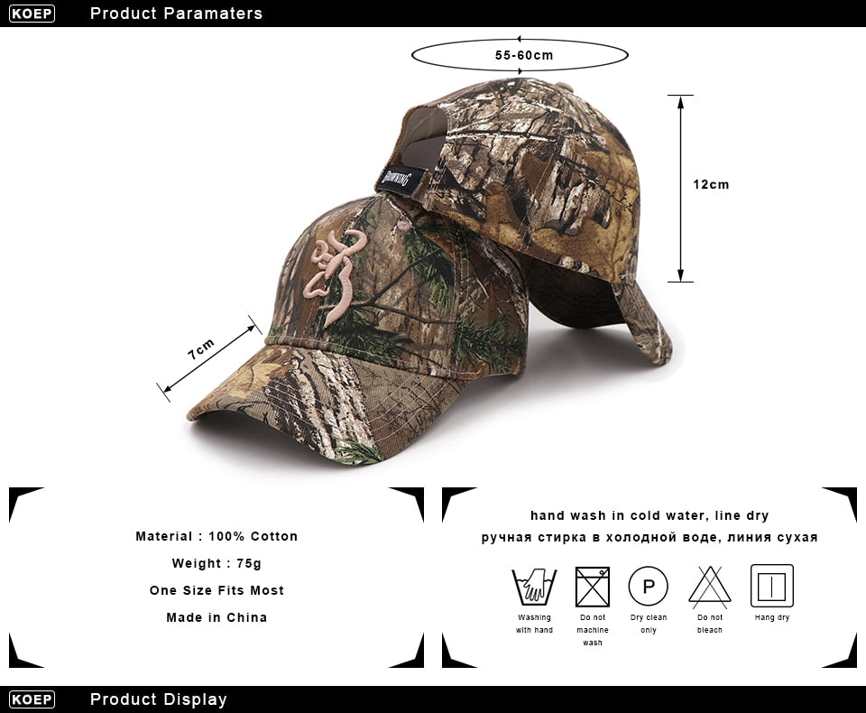 Camo Baseball Cap Fishing Caps Men Ladies Unisex Outdoor Hunting Camouflage Jungle Hat Airsoft Tactical Hiking Casquette Hats The Clothing Company Sydney
