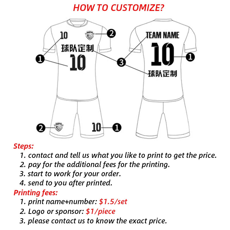 Customized Soccer Uniforms Blank Football Jerseys Futsal Adult Men Women Kids Team Training Set Sports Suit The Clothing Company Sydney