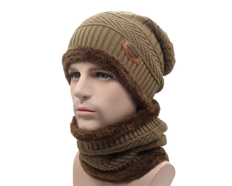 Winter Beanie Knitted Hat Scarf Skullies Beanies Men Winter Hats For Men Women Caps Mask Hats