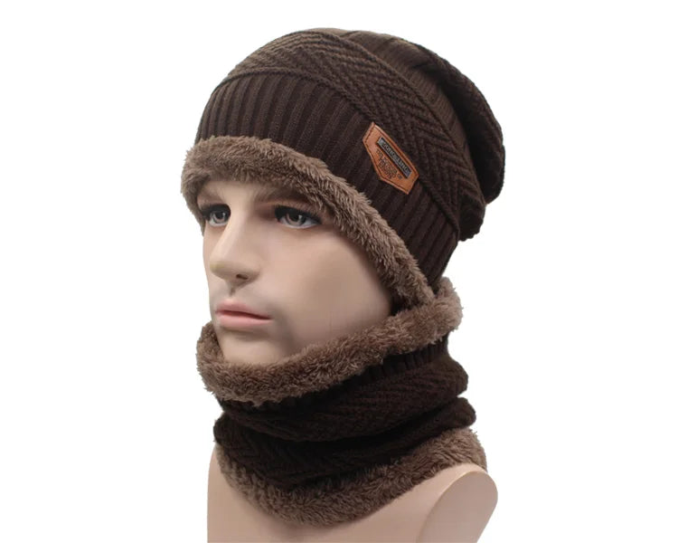 Winter Beanie Knitted Hat Scarf Skullies Beanies Men Winter Hats For Men Women Caps Mask Hats