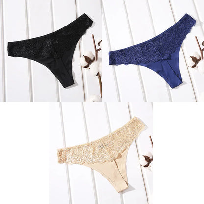 3 Pack Women's Thongs Underwear Female Ice Silk Seamless Woman Underpants G-string Sexy Seamless T-back For Ladies The Clothing Company Sydney