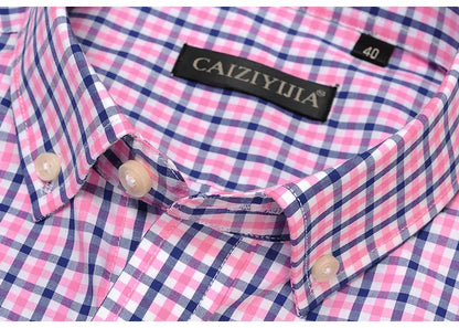 English Style Plaid Checked Cotton Men Shirts Without Pocket Long Sleeve Versatile Casual Standard-fit Button-down Gingham Shirt The Clothing Company Sydney