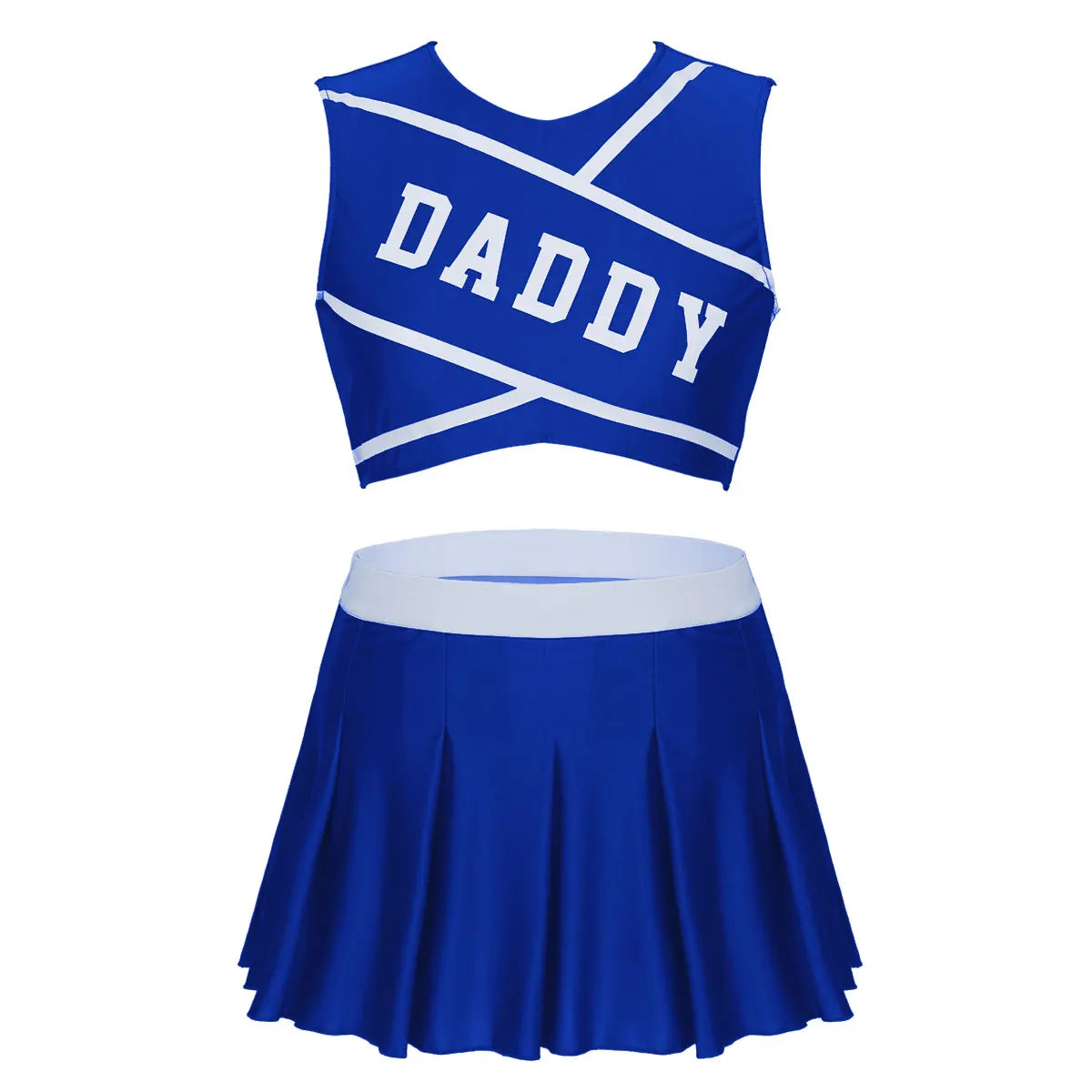 2 Piece Cheerleader Costume Women Adult Cheerleading Uniform Dancing Outfit Sleeveless Crop Top with Mini Pleated Skirt The Clothing Company Sydney
