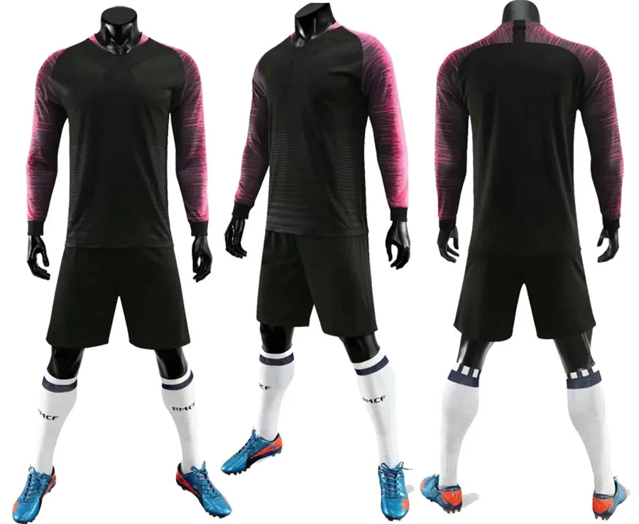 Mens Womens Kids Long Sleeve Soccer Jersey Set Custom Football Jerseys Uniform Team Kit blank Football Set The Clothing Company Sydney