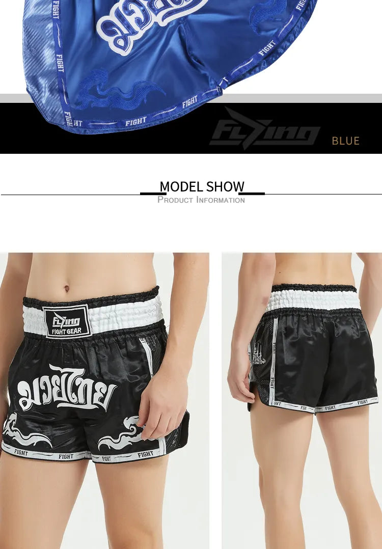 Muay Thai Boxing Shorts for Men's Women's Kids Teenagers Kickboxing Fighting MMA Trunks Sanda Grappling Bjj Sports Short Pants The Clothing Company Sydney