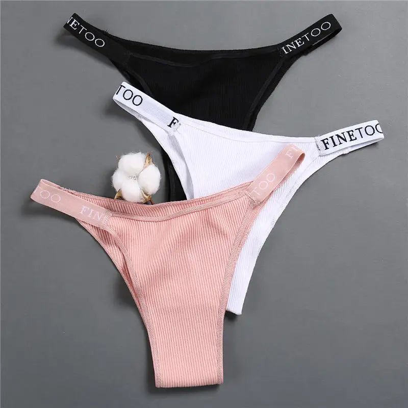 3 Women Cotton Panties Briefs Underpants Female  Thongs Women's T-Back Intimate Lingerie Underwear The Clothing Company Sydney