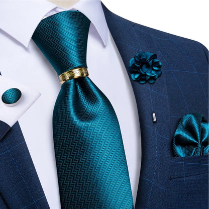 Men's Ties 8cm Wide Silk Neck Tie For Wedding Party Accessories Pocket Square Cufflinks Brooch Pin Set - The Clothing Company Sydney