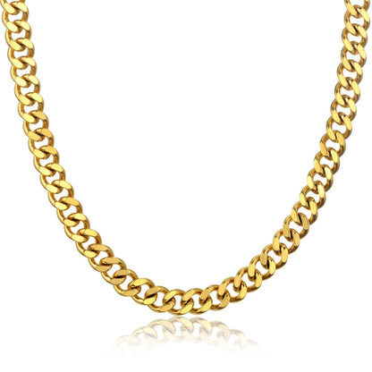 Neck Heavy Gold Chain For Men Women UnisexBig Long Necklaces Male Gold Silver Colour Hip hop Stainless Steel Cuban Chain Necklace The Clothing Company Sydney