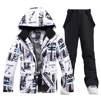 Men Women Snow Suit Wear Snowboarding Clothing Winter Warm Waterproof Outdoor Ski Set Jackets + Strap Pants - The Clothing Company Sydney