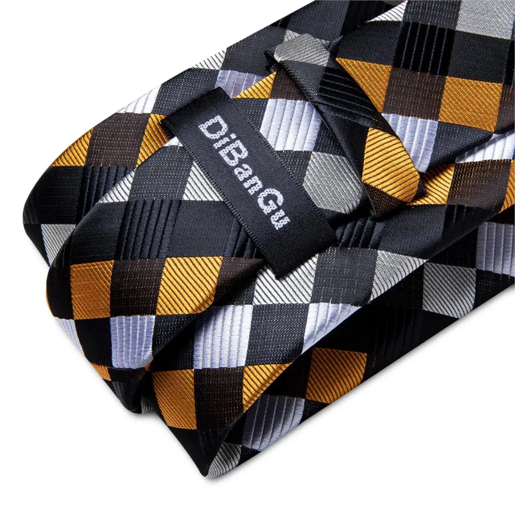 Plaid Print Men's Tie Set 8cm Width Neck Tie Handkerchief Cufflinks Business Wedding Tie Gift Set The Clothing Company Sydney