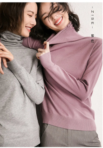 Autumn Winter Sweater Turtleneck Slim Fit Basic Pullovers Fashion Knit Tops Bottoming Women's Sweater Stretch Jumpers The Clothing Company Sydney