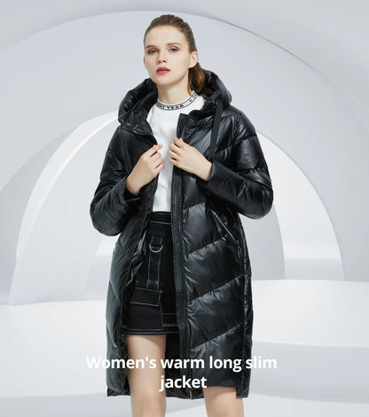 Women's Hooded Winter jacket fashion casual slim long warm cotton coat ladies parkas - The Clothing Company Sydney