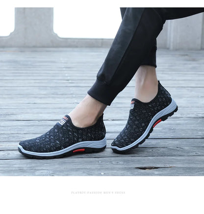 Summer Mesh Casual Shoes Breathable Slip on Mens Loafers Lightweight Sneakers Non-slip Walking Shoes The Clothing Company Sydney