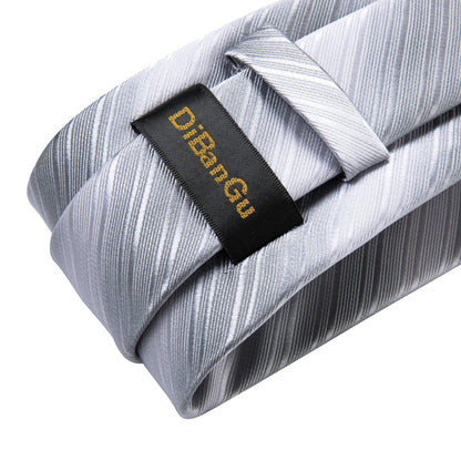 Gray Paisley Silk Tie Set – Men’s Wedding Tie, Pocket Square & Cufflinks The Clothing Company Sydney