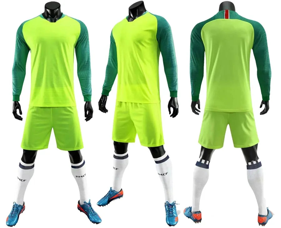 Mens Womens Kids Long Sleeve Soccer Jersey Set Custom Football Jerseys Uniform Team Kit blank Football Set The Clothing Company Sydney