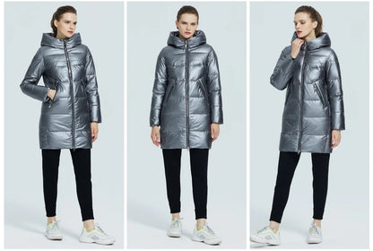Women's Hooded Winter jacket fashion casual slim long warm cotton coat ladies parkas - The Clothing Company Sydney