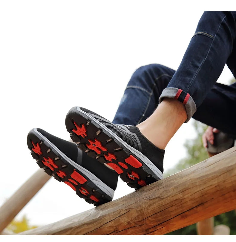 Summer Mesh Casual Shoes Breathable Slip on Mens Loafers Lightweight Sneakers Non-slip Walking Shoes The Clothing Company Sydney