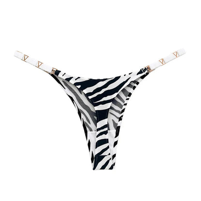 Seamless Thong Women's Underwear Briefs Panties Zebra Flower Low Rise Metal Buckle G String Bikini Undies The Clothing Company Sydney
