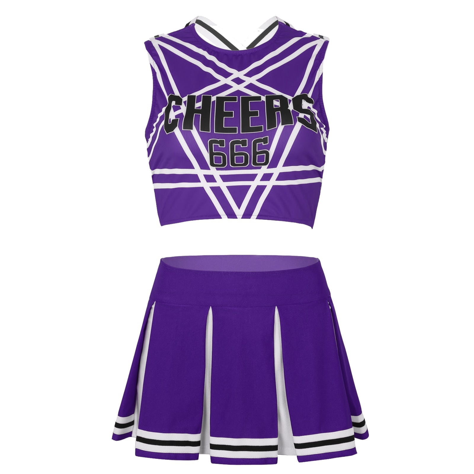Women's Cheerleader Cosplay Costume Uniform Outfit Stand Collar Crop Top with Mini Pleated Skirts Carnival Cheerleading Suit The Clothing Company Sydney
