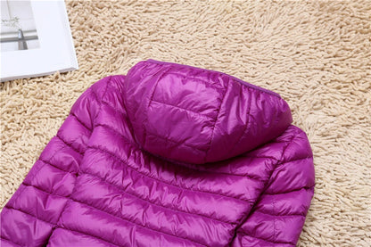 Women Puffer Jacket Plus Spring Autumn Female Ultra Lightweight Packable Hooded Down Coats - The Clothing Company Sydney