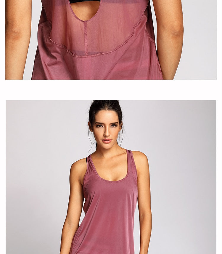Women's Vest Tops Activewear Mesh Workout Sports Racerback Tank Tops Sleeveless Back Hollow Out Pullover T-shirt The Clothing Company Sydney