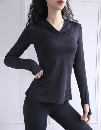 Women's Back Forked Yoga Shirt Long Sleeve Thumb Hole Running T-shirt Mesh Breathable Sports Hoodie Fitness Top Gym Workout Blouse The Clothing Company Sydney