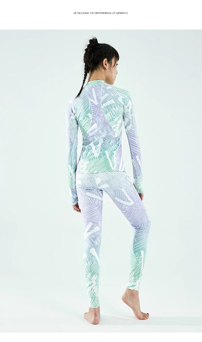 Womens 2 Piece Ultra Soft Winter Ski Quick Dry Base Layering Set Microfiber Fleece Thermal Underwear Plus Pants Set - The Clothing Company Sydney