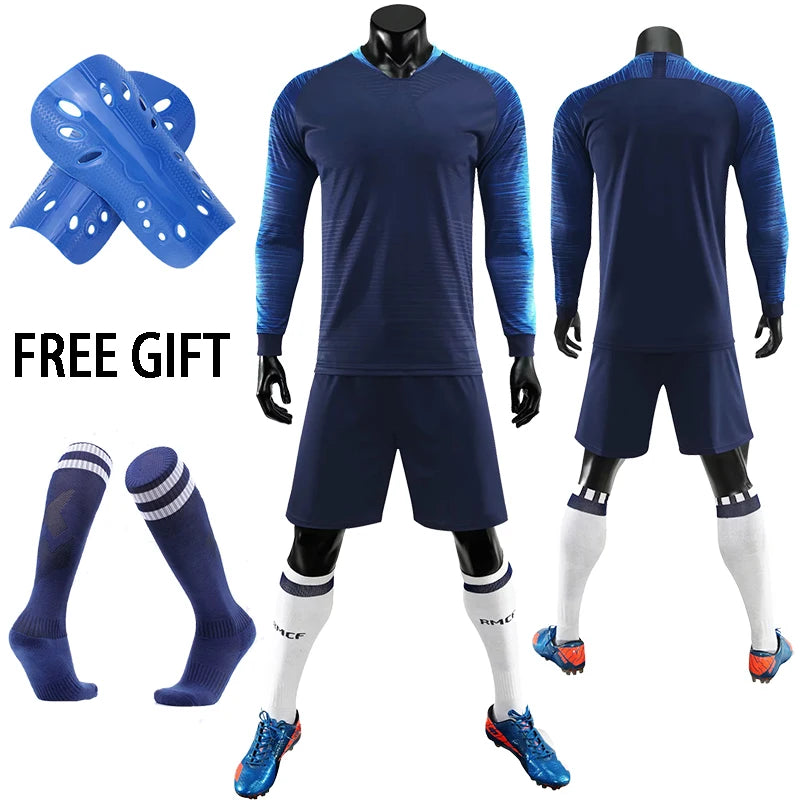 Kids Adult Goalkeeper Uniforms Suit Football Jerseys Men Boys Girls Women Long Sleeve Soccer Jerseys Set with socks+Shin guards The Clothing Company Sydney
