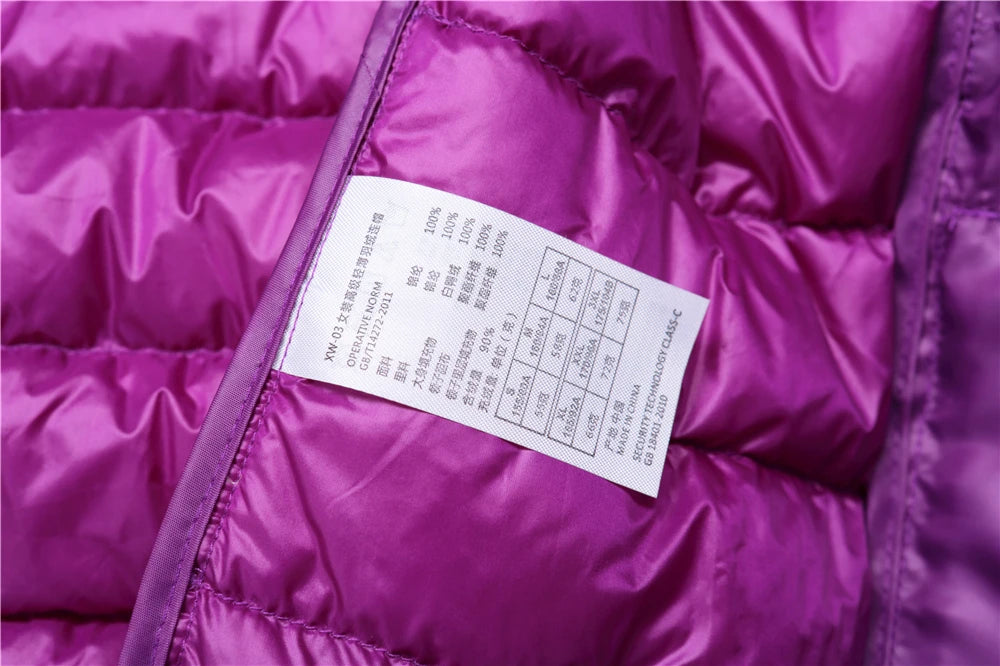 Women Puffer Jacket Plus Spring Autumn Female Ultra Lightweight Packable Hooded Down Coats - The Clothing Company Sydney