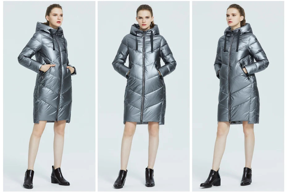 Women's Hooded Winter jacket fashion casual slim long warm cotton coat ladies parkas - The Clothing Company Sydney