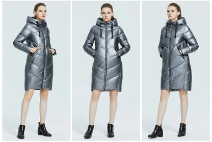 Women's Hooded Winter jacket fashion casual slim long warm cotton coat ladies parkas - The Clothing Company Sydney