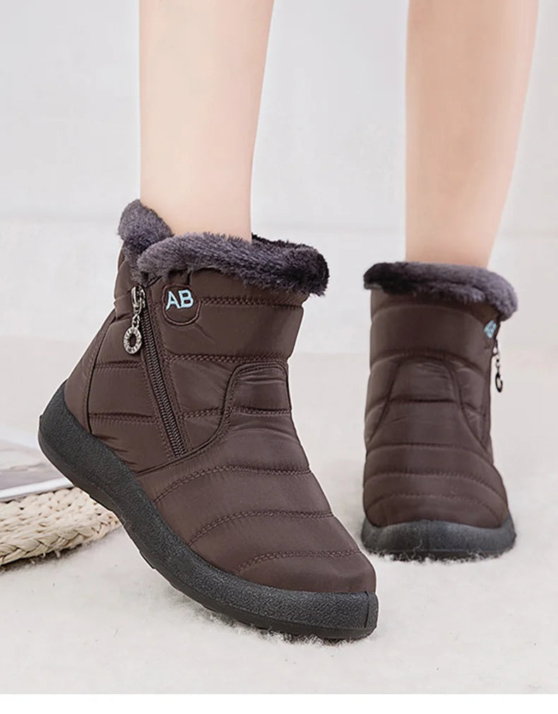 Women's Thick Plush Snow Boots Winter Waterproof Non-slip Platform Ankle Boots Women Warm Cotton Padded Shoes The Clothing Company Sydney