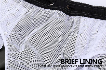 Men's Stretch Swim Trunks Quick Dry Beach Shorts With Zipper Pockets and Mesh Lining The Clothing Company Sydney
