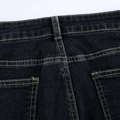 Vintage Skinny Y2K Low Waist Female Streetwear l Aesthetic Chic Pants Solid Slim Flared Denim Jeans - The Clothing Company Sydney