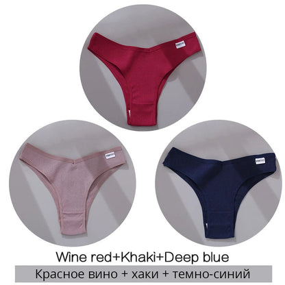 3 Pack Cotton Women's Panties Low Rise Female Seamless Underwear Breathable Underpants Intimates Lingerie The Clothing Company Sydney