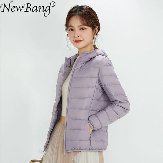 Matte Fabric Women's Duck Down Jacket Ultra Light Down Jacket Feather Jacket Overcoat Windbreaker Coat - The Clothing Company Sydney