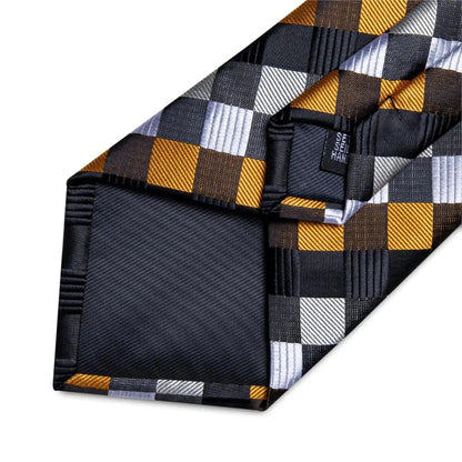 Plaid Print Men's Tie Set 8cm Width Neck Tie Handkerchief Cufflinks Business Wedding Tie Gift Set The Clothing Company Sydney