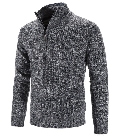 Long Sleeve Knitted Sweater Men Pullovers Solid Color Zipper Mock Neck Slim Fit Knit Pullovers Casual Sweater The Clothing Company Sydney