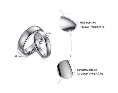 Anti Scratch Tungsten Wedding Rings for Women Men Simple Classic Wedding Bands for Couples Basic Jewelry - The Clothing Company Sydney