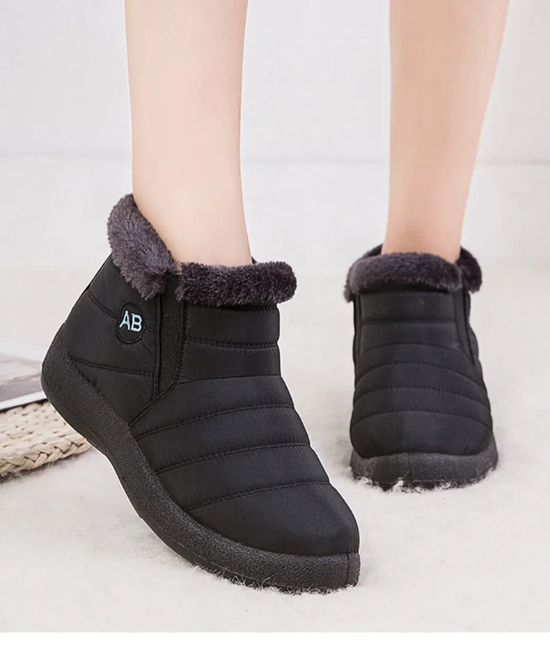 Women's Thick Plush Snow Boots Winter Waterproof Non-slip Platform Ankle Boots Women Warm Cotton Padded Shoes The Clothing Company Sydney