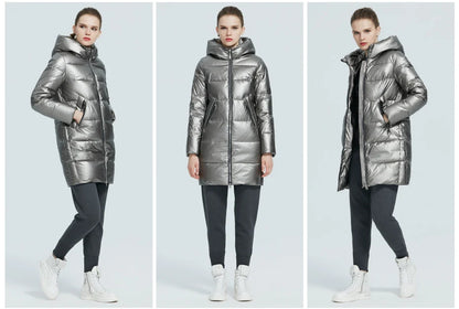 Women's Hooded Winter jacket fashion casual slim long warm cotton coat ladies parkas - The Clothing Company Sydney