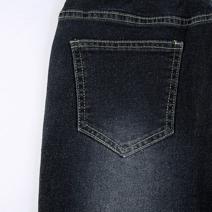 Vintage Skinny Y2K Low Waist Female Streetwear l Aesthetic Chic Pants Solid Slim Flared Denim Jeans - The Clothing Company Sydney